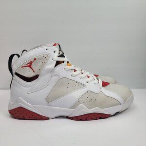Air Jordan 7 Hare 2008 Men's White Red Sneakers 304775-102 US Size 12